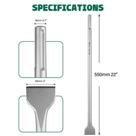 MonkeyKingBar-SDS MAX Scalling Chisel 22"x2"(550x50mm) - Demolition Bit for Sds Max Rotary Hammer, Ideal for Chipping all Building Materials