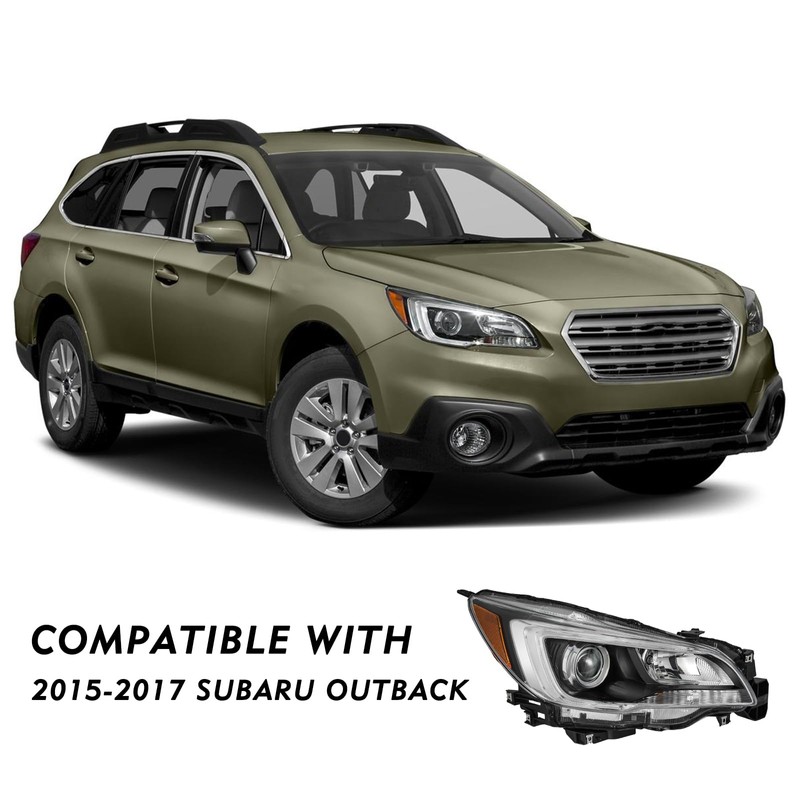 TUSDAR Headlight Assembly Set for 2015-2017 Subaru Outback Halogen Headlamp