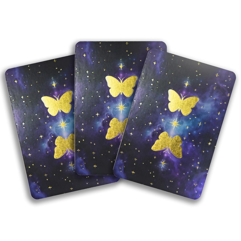 Cosmic Balance Oracle Deck: 48 Gold-Foil Cards with Celestial Butterfly