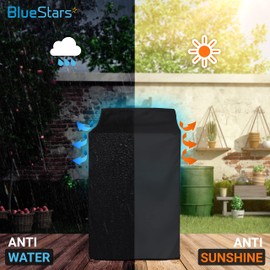 BlueStars Washing Machine Cover For Top-load - Premium Outdoor Protection For Most Washer Dryer Cover - W29”x D28”x H43” (Black)