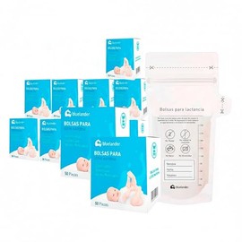 Bluelander 500 Bolsas para Leche Materna, Bolsas para Recoletar Leche Materna, Capacidad de Cada Bolsa 200 ml, Registro de tu Banco de Leche, Bolsas d