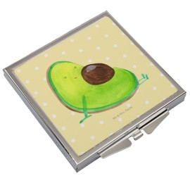 Mr. & Mrs. Panda Handtaschenspiegel quadratisch Avocado Schwangerschaft - Geschenk, Baby, Geburt, Gesund, Veggie, Babyparty, Schminkspiegel,