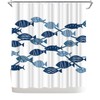 WELMECO Fish Shower Curtain Blue and White Shower Curtain Ocean