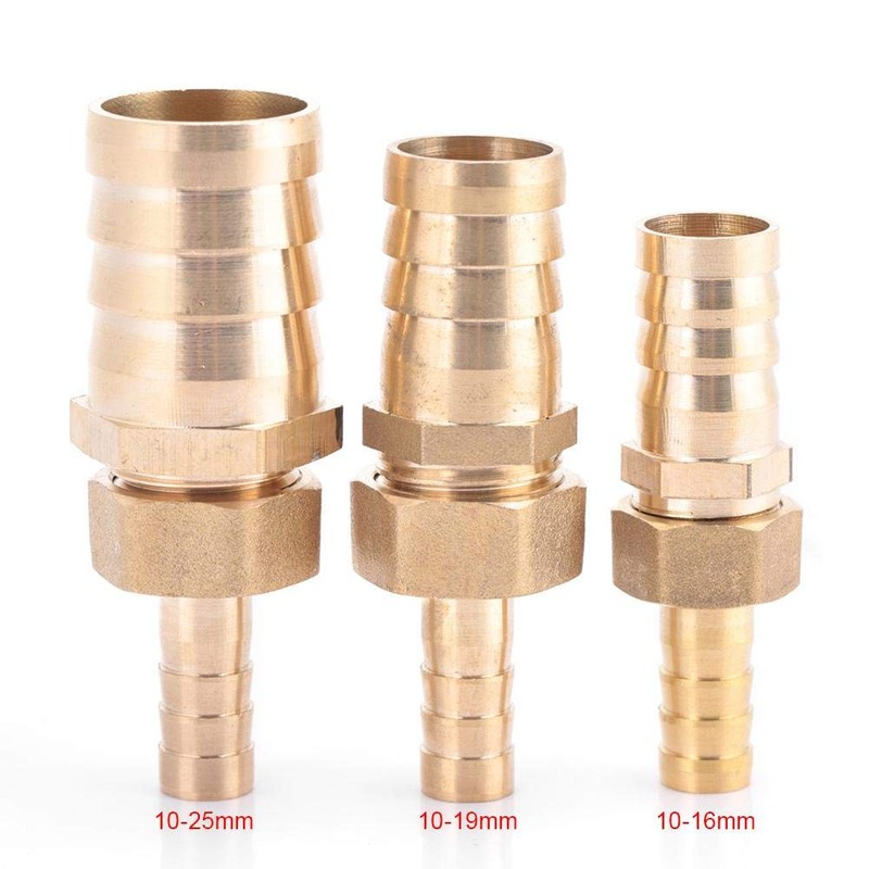 Hilitand Brass Fitting, 10-16mm Barb Reducer, Wear-resistant, Durable, 1 Pcs