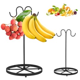 Generic Banana Rack, Banana Holder Stand,Stable Banana Holder with Hook &Wider Base,Rust-Proof Metal Banana Hanger,Multifunctional Banana Tree Stand for Fruit Micro Landscape Decorations Key Cookware
