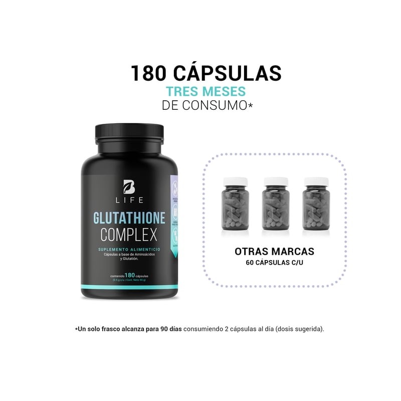 Glutatión de 180c Con Precursor de Glutatión B Life