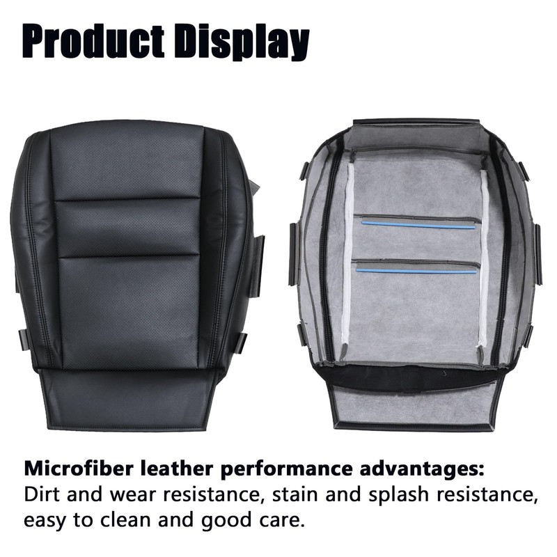 SecosAutoparts Front Driver Side Bottom Perforated Leather Replacement Seat Cover
