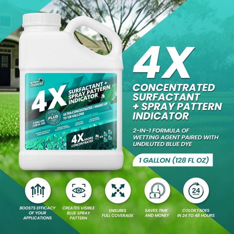 1 Gallon 4X Spray Pattern Indicator Dye + Surfactant, Makes