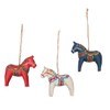 Gallerie II Dala Horse Handmade Ornament Set of 3 Red