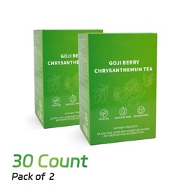 Goji Berry Chrysanthemum Tea [CM] GojiBerry Dandelion Chrysanthemum Medlar honeysuckle | with a Natural Blend of 8 Herbal Ingredients | 150g per Pack - quantity: 30 Count ( Pack of 2 )