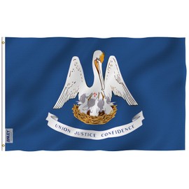 Anley Fly Breeze 3x5 Foot Louisiana State Flag - Vivid Color and Fade Proof - Canvas Header and Double Stitched - Louisiana LA Flags Polyester with Brass Grommets 3 X 5 Ft