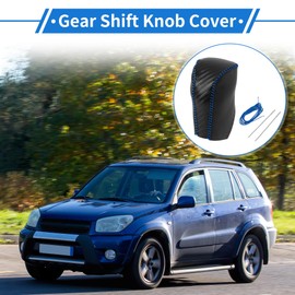 VekAuto Anti-Slip Gear Shift Knob Cover Car Stick Shifting Handle Protector for Toyota RAV4 2013-2016 Carbon Fiber Pattern Black Black Blue Microfiber Leather
