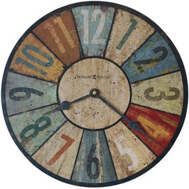 Howard Miller Downey Wall Clock II, Modern Style Wall Art Multicolor Analog Display Battery Powered Electrical Quartz Movement, Round Shape Wall Decor Clock, Perfect for Office Home and Room Decor