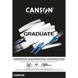 Canson Graduate C400110386 Drawing Paper Drawing Pad DIN A4 20 Sheets 120 g/m² Black