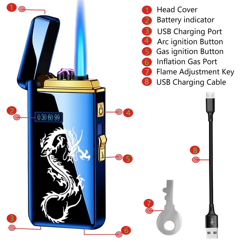 Arc Jet Flame Torch Lighter - 2 in 1 Electronic