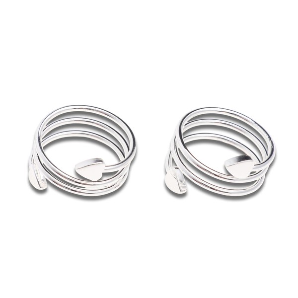 Adjustable Open Finger Copper Rings, 2 Pcs for Women Copper