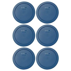 Pyrex 7201-PC Blue Spruce Round Plastic Food Storage Replacement Lids - 6 Pack