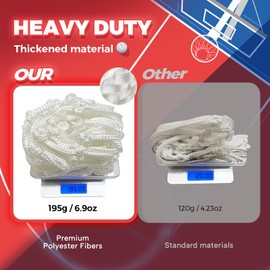 GIEBYIE Basketball Net (6.9 oz), Professional 12 Loops Basketball Net Replacement, Heavy Duty Basketball Hoop Net Outdoor, Premium Basketball Nets for All Weather Anti Whip, Fits All Standard Rims