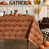 Horaldaily Fall Tablecloth 60×84 Inch Rectangular, Caramel Soft Plush Faux