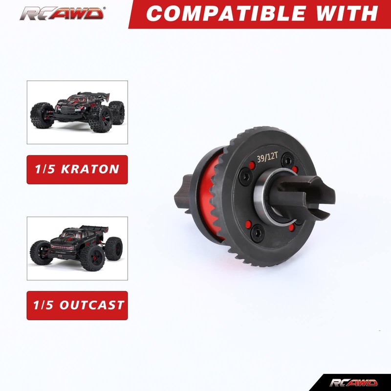 RCAWD Front/Rear Diff Combo Complete w/Diff Gear 39T Input Gear