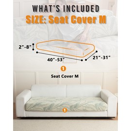Sofa Cover Washable Sectional Couch Covers Sofa Slipcovers for 3 Cushion Couch Pet Friendly L Shaped Couch Protector Leaf Printed Covers for Dogs Kids