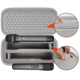 Wireless Microphone Case for JBL Wireless Two Microphone System DIY Foam Also Fits for Singing for TONOR for Shure for Bietrun for ALPOWL, Recivers, Audio Cable, Power Cord(Box Only)- Small (Grey)