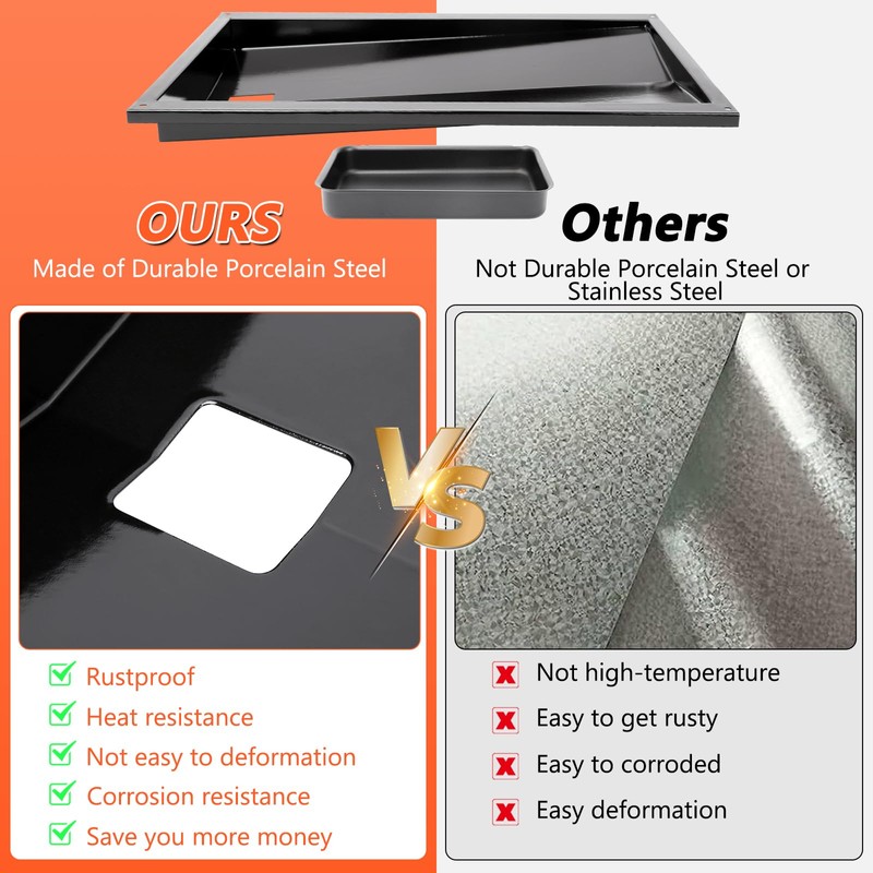 QuliMetal Grease Tray with Catch Pan for Weber Genesis 300