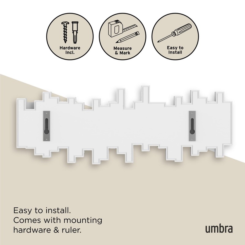 Umbra Sticks Wall-Mounted Coat Rack Rail Hook with 5 Retractable