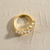 Gobaalele 2.1cttw Cubic Zirconia Yellow Gold Half Eternity Wedding Band