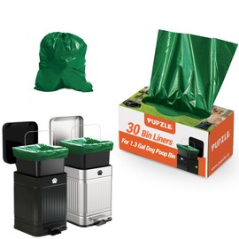 Pupzle Dog Poop Bin Liners Compatible with CEROELDA and Pupzle and AnimoGoods Dog Poop Bin, 1.3 Gal Trash Can Liners for Small Square Trash Can, Durable, Leakproof, 30 Count