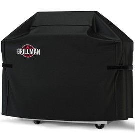 Grillman Grill Cover, BBQ Outdoor Grill Covers, Charcoal, Gas Grills, Waterproof, Rip-Proof, Weather-Resistant, Anti-UV, Barbecue Cover for Weber, Genesis, Charbroil, Nexgrill, etc (Black, 52 Inch)