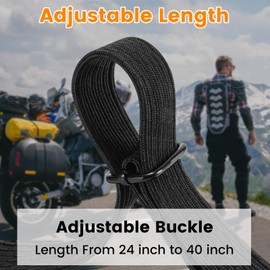 Adjustable Flat Bungee Cord with Hook, Heavy Duty Thickened & Widened Elastic Strap, 240lbs Strength - Adjust from 42 to 80 Inch, Ideal for Outdoor, Camping, Luggage, Tarp, Truck, Black 4-Pack