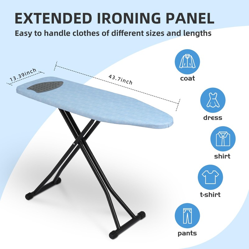 Ironing Board Adjustable Height Folding Ironing Board with Iron Pad,