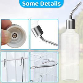 JVHLOV Drinking Bottle for Rodents, Hanging Automatic Pets Water Bottles, No Drip Pets Water Bottles, Rodent Drinker, No Drip for Rabbits, Guinea Pigs, Hamsters (Clear)