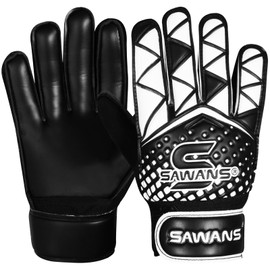 Football Goalkeeper Gloves For Boys kids Children Youth Training Gloves Soccer Goalie Goalkeeping Wrist Protection Grip Palms Adults Men (Black, Size 7 (S/M) Adult)