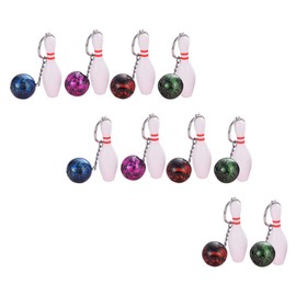 Puff Ball Keychain 10Pcs Bowling Ball and Pin Keychain Mini Bowling Ball Keyring Sports Keychain Christmas Goodie Bag Fillers Carnival Reward for Kids Bowling Party Favors
