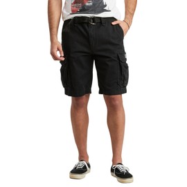 UNIONBAY Men's Survivor Belted Cargo Short, Black, 30