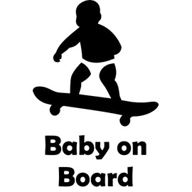 Baby On Board Skateboard Vinyl Decal Sticker for Car/Window/Wall (Purple Gloss)