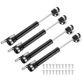 uxcell 4Pcs Lid Support Hinges, 6 Inch 60N Gas Struts Soft Close Folding Lid Stay Hinges Lift Support Slow Lowering Pneumatic Lid Buffer for Cabinet Closet Wardrobe, Black