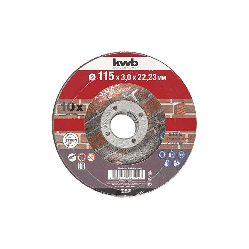 kwb 792195 Kraftixx Stone Cutting Wheel, Diameter 115 mm