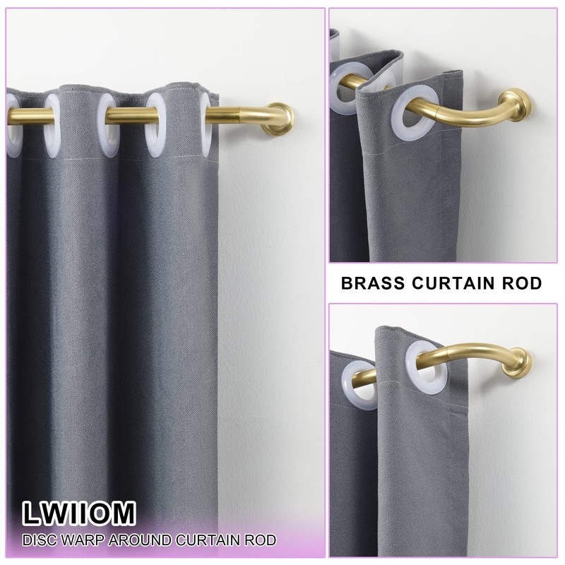 Brass Disc Curtain Rods, 28-48 Inches Window Curtain Rod,Adjustable Room