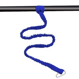 2 Pcs Kayak Paddle Leash with Carabiner - Stretchable Paddle Tether for SUP, Canoe, Fishing Rods & Paddle Boards - Ideal for Kayaking, Fishing & Water Sports (Black+Blue)