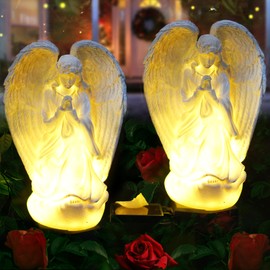 SunKite Angel Garden Solar LED Light Outdoor Waterproof Decorative Stake Lights for Yard Patio Pathway Lawn Ornaments Garden Decor Christian Christmas Decorations Gifts
