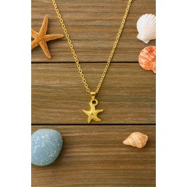 VIY Personal Card Starfish necklace, Ocean jewelry for women, Beach charm necklace, Beach gifts for women, Summer necklaces, Summer jewelry, Nautical gifts, Starfish pendant gold