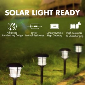 Tenergy AA Premium NiCd Rechargeable Batteries 1100mAh 1.2V Battery Pack for Solar Lights, Garden Lights, 8 Count