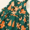 YOKJZJD Toddler Baby Girl Christmas Outfit Gingerbread Man Suspender Romper