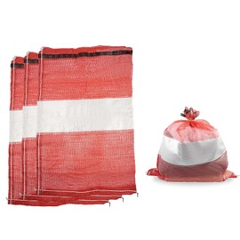 Aulaned Mesh Produce Bags with White Coating: Reusable Farm Storage Potato Onion Bags Markable Mesh Bags with Drawstring for Garden Vegetables Fruit Packaging (15, 22 x 28 Inch)