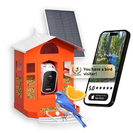 Metal Smart Bird Feeder Camera 2K HD, AI Recognition, Solar-Powered with Built-in 32GB | Real-Time Alerts, Weatherproof & Wireless | Gift for Bird Lovers