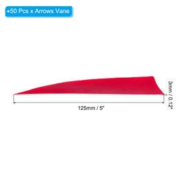 PATIKIL Arrows Vanes 50 Pack 5 Inch Arrow Turkey Feather Fletch Right Wing Fletching Red for DIY Target Shooting