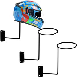 LhyBtm Helmet Holder Wall Motorcycle Helmet Hook Metallic Motorcycle Helmet Jacking Device Hook Display Rack for Motorcycle Helmets Baseball Helmets Basketball Pack of 3